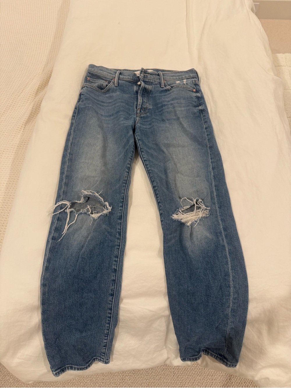 MOTHER Distressed Blue Jeans